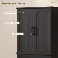 HOMCOM Tall Pantry Cabinet, 64" Storage Cabinet with Adjustable Shelves and 8 Door Spice Racks for Kitchen, Dining Room, Black(m-6)