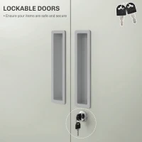 HOMCOM 71" Tall Garage Cabinet, Metal Storage Cabinet with 2 Doors, 4 Adjustable Shelves for Home Office, Study, Garage, White(m-5)