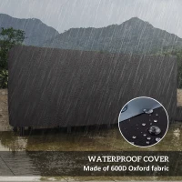 Outsunny 8ft Outdoor Firewood Rack with Cover, Adjustable Wood Storage Holder, Indoor Outdoor Log Rack, Black(m-4)