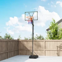 Soozier 4.1-8.5ft Adjustable Basketball Hoop with 33" Shatterproof Board, 18" Rim, Wheels and Fillable Base, for Teens Adults(m-9)