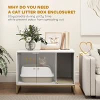 PawHut Cat Litter Box Enclosure with Tall Legs, Litter Mat, Fits Mots of Litter Box, 31.5" x 20" x 22", White(m-5)