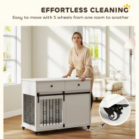 PawHut 39" Dog Crate Furniture, Dog Kennel Indoor with 2 Drawers, Wheels, Sliding Door, Dog Cage for Medium Large Dogs, Oak(m-6)