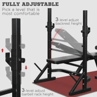 Soozier Weight Bench, Flat Incline Decline Workout Bench Press Set with Squat Racks, Leg Developer, Weight Plate Stand(m-5)