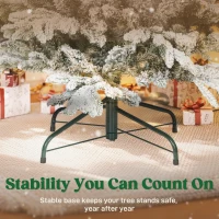 HOMCOM 6ft Artificial Flocked Christmas Tree, Full Snow Pine Tree Holiday Decor, Hinged Xmas Tree with Realistic Tips, Metal Stand, Easy Assembly(m-9)