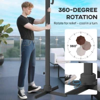 Outsunny 11ft Cantilever Patio Umbrella with Base, Double Top Hanging Aluminum Offset Umbrella with 360° Rotation, Easy Tilt, 8 Ribs, Crank, Cross Base for Backyard, Brown(m-7)