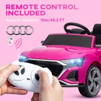 Qaba Audi Q8 e-tron Sportback Licensed 12V Battery Powered Kids Electric Car w/ Spring Suspension, Soft Start, Pink(m-5)