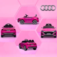Qaba Audi Q8 e-tron Sportback Licensed 12V Battery Powered Kids Electric Car w/ Spring Suspension, Soft Start, Pink(m-9)