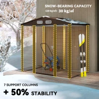 Outsunny 6' x 4' Metal Outdoor Storage Shed, Garden Shed House with Vents for Yard, Patio, Lawn, Oak Colored(m-5)