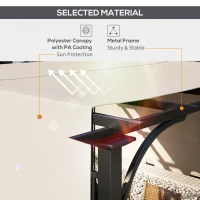 Outsunny 10' x 10' Outdoor Pergola Patio Gazebo Canopy Sun Shelter, Steel Frame, Beige(m-4)