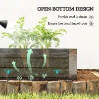 Outsunny 6' x 3' x 1' Raised Garden Bed with 2 Trellis Tomato Cages, Steel Frame Elevated Planter Box, Black(m-4)