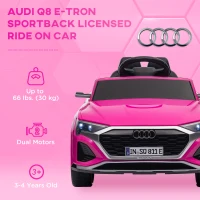 Qaba Audi Q8 e-tron Sportback Licensed 12V Battery Powered Kids Electric Car w/ Spring Suspension, Soft Start, Pink(m-4)