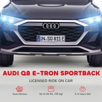Qaba 12V Battery Powered Kids Electric Car, Audi Q8 etron Sportback Licensed Ride on Car w/ Remote Control, Black(m-4)