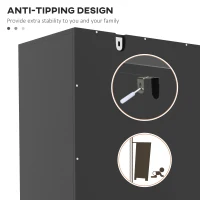 HOMCOM Shoe Cabinet, 21 Pair Shoe Storage Cabinet Organizer with 5-tier Double Door Cupboard and 5-tier Open Shelves, Black(m-6)