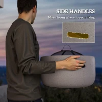 Outsunny 18" Round Outdoor Fire Pit Firepit Fireplace Wood-burning with Spark Screen Poker for Backyard Camping Bonfire, Grey(m-7)