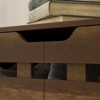 HOMCOM Shoe Cabinet, 21 Pair Shoe Storage Cabinet Organizer with 5-tier Double Door Cupboard and 5-tier Open Shelves, Brown(m-9)