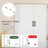 HOMCOM 67" 4-Door Kitchen Pantry Cabinet, Freestanding Storage Cabinet Cupboard with Adjustable Shelves, White(m-6)