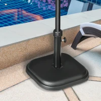 Outsunny Patio Umbrella Base, 24 lb Heavy Duty Concrete Umbrella Stand, Market Table Umbrella Base Holder for Outdoor, Black(m-8)