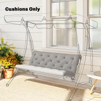 Outsunny 3-Seater Outdoor Bench Swing Chair Replacement Cushions for Patio Garden, Light Grey(m-1)