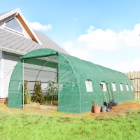 Outsunny 26' x 10' x 6.6' Large Walk in Tunnel Greenhouse Garden Plant Seed Green House Premium Steel Frame