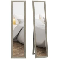 HOMCOM 15" x 62" Full Length Mirror for Bedroom, Free Standing Dressing Mirror, Wall Mirror for Living Room, Grey(m-11)