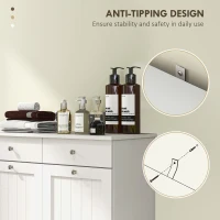 HOMCOM Laundry Cabinet, Tilt Out Laundry Hamper Cabinet with 2 Baskets, Bathroom Hamper Cabinet with 2 Drawers, White(m-6)