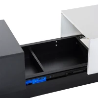 HOMCOM Rectangular Wooden Chest Coffee Table with Slide Top Trunk Storage, Black and White(m-10)