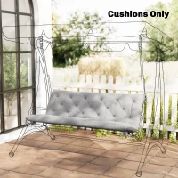 Outsunny 3-Seater Outdoor Bench Swing Chair Replacement Cushions for Patio Garden, Light Grey(m-8)