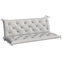 Outsunny 3-Seater Outdoor Bench Swing Chair Replacement Cushions for Patio Garden, Light Grey(m-11)