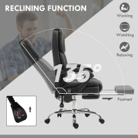 Vinsetto Massage Office Chair, Reclining Executive Office Chair with 6-Point Vibration, Footrest and High Back, Black(m-6)