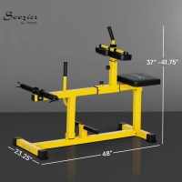 Soozier Adjustable Steel Seated Calf Raise Exercise Strength Training Gym Equipment, Yellow(m-3)