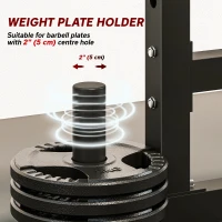 Soozier Adjustable Squat Rack, 660 lbs Multi-Function Barbell Rack for Weight Lifting and Home Gym Strength Training, Black(m-7)