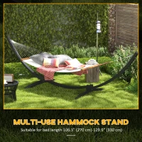Outsunny 12' Hammock Stand with Steel Frame, Hammock Chair Stand Only for Garden, Camping, Picnic, Outdoor, Patio, Grey(m-5)