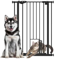 PawHut 41" Easy Open Indoor Dog Gates for Doorways, House, Stair - Black(m-2)