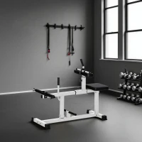 Soozier Adjustable Steel Seated Calf Raise Exercise Strength Training Gym Equipment, White(m-9)