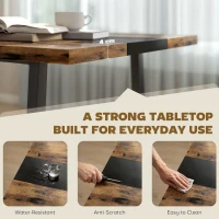 HOMCOM Industrial Kitchen Table for 8 People, 70.9" Long Dining Table with Large Tabletop and Steel Legs for Dining Room, Brown(m-5)