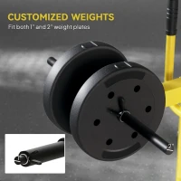 Soozier Adjustable Steel Seated Calf Raise Exercise Strength Training Gym Equipment, Yellow(m-7)