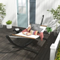 Outsunny 12' Hammock Stand with Steel Frame, Hammock Chair Stand Only for Garden, Camping, Picnic, Outdoor, Patio, Grey(m-1)