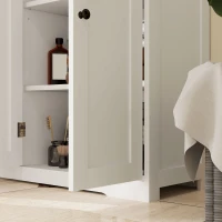 HOMCOM Freestanding Bathroom Floor Cabinet, Modern Bathroom Cabinet with Adjustable Shelf, 4 Drawers and 2 Doors, White(m-9)