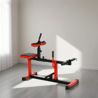 Soozier Adjustable Steel Seated Calf Raise Exercise Strength Training Gym Equipment, Red(m-10)