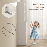 HOMCOM 71.5" Tall Pantry Cabinet, Farmhouse Kitchen Storage Cabinet with Adjustable Shelves, 8 Door Spice Racks, White(m-7)