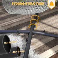 Outsunny Hammock Chair Stand, Hanging Heavy Duty Steel Frame Hammock Stand Only with Chain for Indoor & Outdoor Use, Black(m-4)