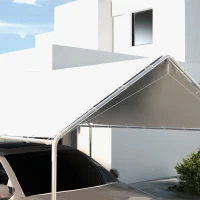 Outsunny 10 x 20ft Carport Roof, UV Resistant Canopy Replacement Cover with Ball Bungee Cords, White(m-7)