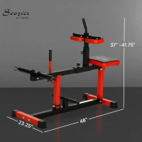 Soozier Adjustable Steel Seated Calf Raise Exercise Strength Training Gym Equipment, Red(m-3)
