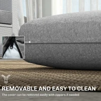 Outsunny 2 Seat Patio Furniture Cushions, 46x26x5 in, Thick Outdoor Loveseat Cushion Set with Removable Cover, Fade-Resistant Replacement Cushions for Outdoor Furniture, Couch, Bench, Swing, Gray(m-6)