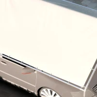 Outsunny 10 x 20ft Carport Roof, UV Resistant Canopy Replacement Cover with Ball Bungee Cords, White(m-9)