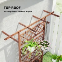 Outsunny Wooden Trellis Planter Box, Raised Garden Bed to Grow Vegetables, Herbs and Flowers(m-5)
