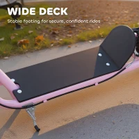 HOMCOM Kick Scooter for Children 5+ Years, Adjustable Height, with Large Inflatable Wheels, Dual Brakes - Pink(m-7)