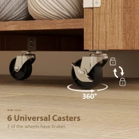 HOMCOM Sewing Machine Table with Drop Leaf, Folding Craft Table with 2 Doors and Adjustable Shelf for Small Spaces, Brown(m-7)