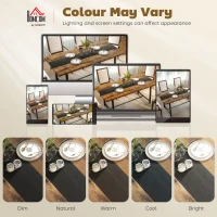 HOMCOM Industrial Kitchen Table for 8 People, 70.9" Long Dining Table with Large Tabletop and Steel Legs for Dining Room, Brown(m-8)