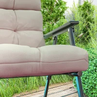 Outsunny 2-Piece Back Seat Cushion Replacement, Outdoor Patio Chair Cushions Set with Ties, Button Tufted, Beige(m-10)